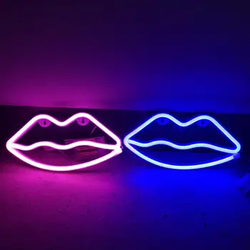 Неоновый свет в форме губ в стиле ретро, привлекающая внимание светодиодная неоновая вывеска в форме губ, настенный светильник, украшение комнаты, Подарок для спальни