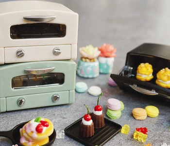 Новая модель миниатюрной печи для кукольного домика, Мини-техника для OB11 Barbies Blyth, Кукольная еда, Ролевые игры, Кухонная игрушка для торта