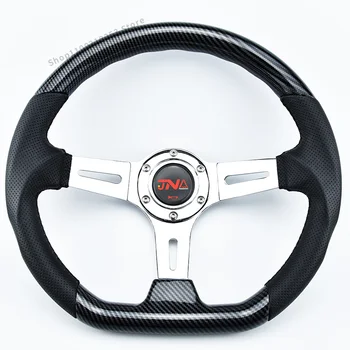 Новое рулевое колесо с эффектом карбоновой пленки для отвода воды Универсальное 14-дюймовое рулевое колесо диаметром 350 мм