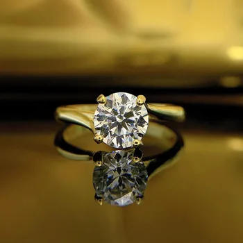 Новое серебряное кольцо wish весом в один карат с четырьмя когтями S925, покрытое золотом, пользуется популярностью по всей Европе и Америке