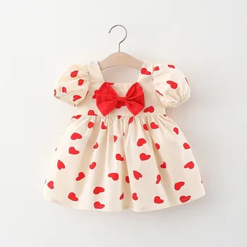 Новые платья для девочек, галстук-бабочка для принцессы 1-3 лет, пышные юбки для малышей