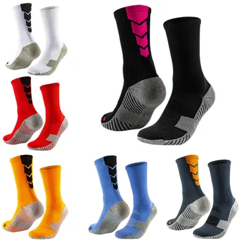 Новые футбольные носки, нескользящие футбольные носки с полотенцем, мужские спортивные носки из хлопка хорошего качества Calcetines
