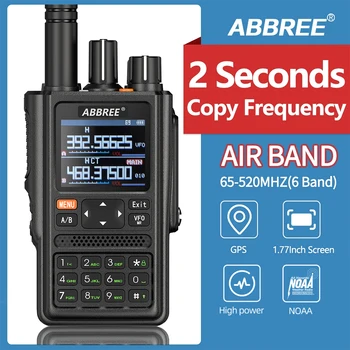 Новый ABBREE AR-F8 108 МГц-520 МГц Полнодиапазонная Рация Беспроводная Частота Копирования Air Band GPS Высокомощное Наружное Портативное Радио