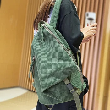 Новый женский вельветовый винтажный рюкзак для колледжа, женская сумка для отдыха, ретро-модная Женская сумка для ноутбука, модная Милая школьная сумка для путешествий для девочек