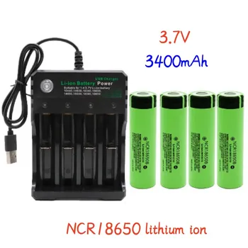 Новый тип NCR18650 3,7 В 3400 мАч перезаряжаемая литиевая батарея Дополнительное зарядное устройство для зарядки фонарика