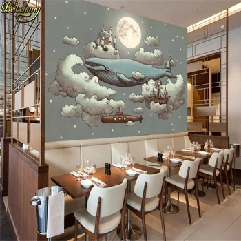 Обои с тиснением морского кита beibehang, обустройство дома, декоративная роспись, 3D фреска, обои для стен гостиной