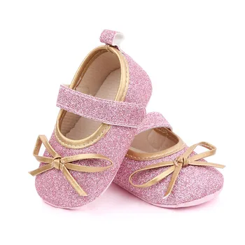 Обувь для маленьких девочек с бантом; обувь для маленьких девочек с бантом; изящная обувь-вспышка; Мягкая обувь для первой ходьбы с блестками; повседневная обувь принцессы; zapatos para niña;