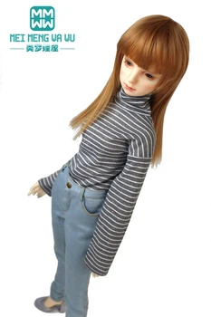Одежда для кукол BJD, Модная рубашка с высоким воротом в полоску для девочек 58-60 см 1/3, куклы SD, игрушки, аксессуары для кукол с шаровыми шарнирами