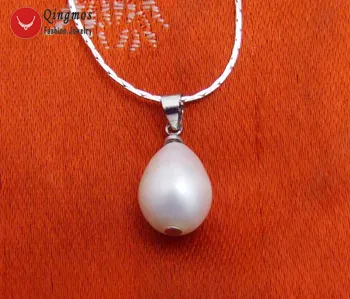 Ожерелье из натурального пресноводного белого жемчуга Qingmos для женщин с 10-11 мм колье из рисового жемчуга 17-18 