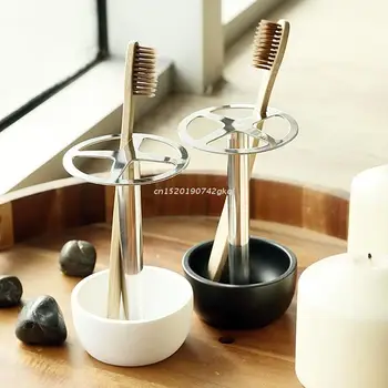 Органайзер для хранения зубных щеток, домашний декор для столешницы в ванной, вмещающий туалетные принадлежности и косметические принадлежности