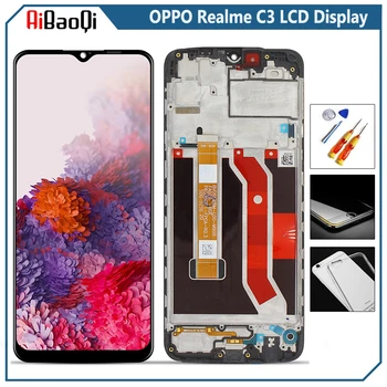 Оригинал для OPPO Realme C3 RMX2027 ЖК-дисплей С Сенсорным Экраном Digitizer В Сборе Для 6,5-дюймового OPPO Realme C3 С Заменой Рамки