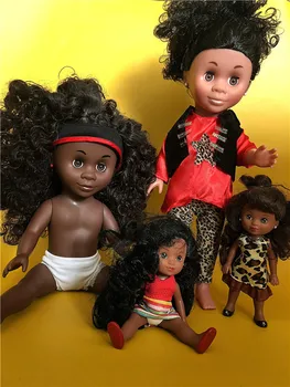 Оригинальная милая большая кукла Кения, черная кукла-младенец, игрушка для детей, подарок на День рождения, Рождественская коллекция подарков