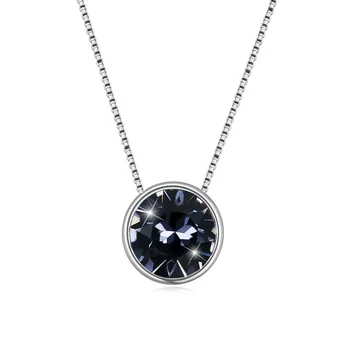 Оригинальные кристаллы из Австрии, мини-круглые бусины, ожерелье, Серебряное колье для женщин, Вечерние, повседневные украшения для девочек, 8 мм