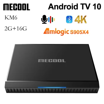 Оригинальный Mecool KM6 Android10.0 Amlogic S905X4 100M Smart TV Box 2G16G BT4.2 2,4 G WiFi 4K HDR AV1 приставка Youtube Netflix TV