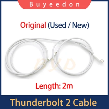 Оригинальный белый шнур-адаптер длиной 2 метра, кабель Thunderbolt 2, кабели для передачи данных для мультимедийного монитора Apple, разъем 