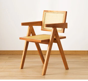 Оригинальный стул из ротанга, сплетенный из ясеня, Модный домашний стул для ресторана в отеле, обеденный стул со спинкой и подлокотником, Кресла для столовой