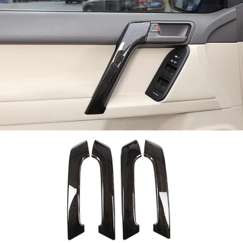 Отделка ручки внутренней двери автомобиля 4шт для Toyota Land Cruiser Prado FJ150 150 2010-2018 Аксессуары из черного дерева