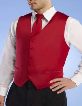 Официальный красный мужской жилет 2018, новое поступление, модные жилеты для жениха, повседневный тонкий жилет на заказ