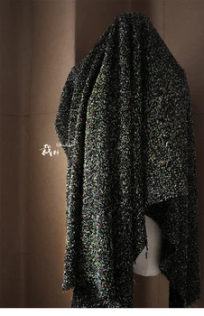 Петли, сплетенные из шерсти, трехмерная текстура, шерсть, шерстяное пальто, осень и зима, трикотажное полотно, дизайнерская ткань