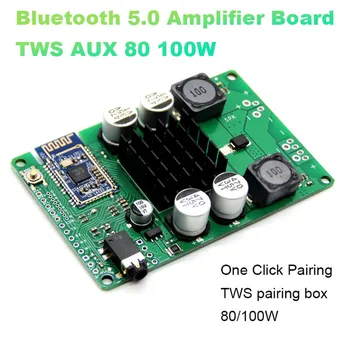 Плата Усилителя Bluetooth 5,0 TWS AUX 80/100 Вт Последовательный Порт Для Изменения Названия Моно Стерео Модуль Беспроводной Стерео Усилитель