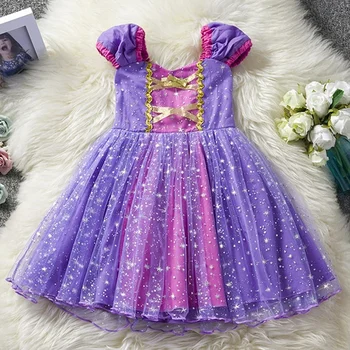 Платье Принцессы Для Маленькой Девочки, Косплей Костюм на Первый День Рождения, Свадебная вечеринка, Хэллоуин, Карнавал