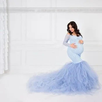 Платья для беременных для фотосессии, женская одежда с однолинейным вырезом, Кружевная строчка, Сетчатое платье для беременных, платье для фотосессии