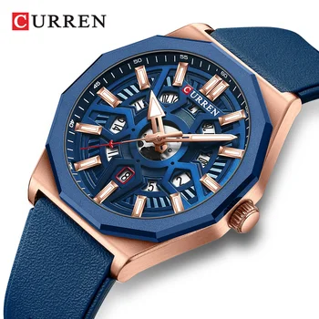 Повседневные кварцевые наручные часы CURREN Fashion со спортивным силиконовым ремешком с датой, светящиеся часы с полым дизайном 8437