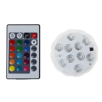 Погружной светодиодный светильник с пультом дистанционного управления Водонепроницаемый RGB многоцветный 10-LED L