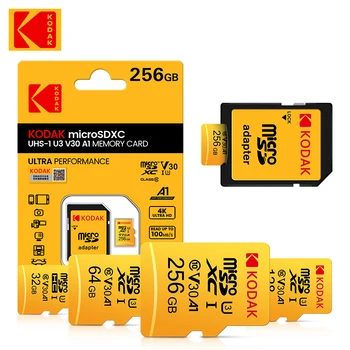 Подарочный адаптер Kodak Class 10 Micro sd Card 256GB cartao de memoria micro sd card