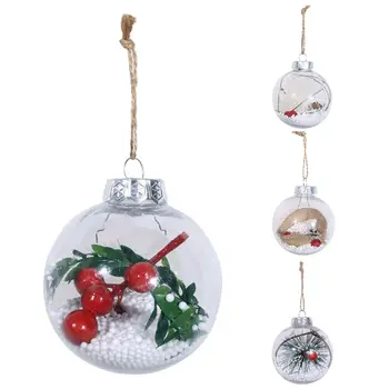 Подвесное украшение в виде Рождественской елки, украшение для вечеринки с прозрачным пластиковым подвесным шаром