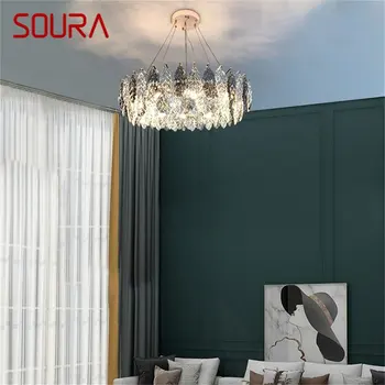 Подвесной светильник SOURA в постмодернистском стиле, роскошная хрустальная лампа, светодиодный светильник, Декоративный для домашней столовой