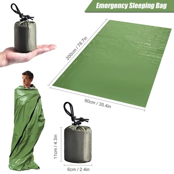 Портативный Легкий Аварийный спальный мешок на открытом воздухе с мешком на шнурке для кемпинга, пешего туризма, снаряжения для выживания и туризма