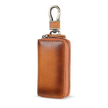 Портативный кожаный держатель для сумки Автомобильный кошелек Сумка для ключей Сумки Кошелек на молнии Органайзер 517D