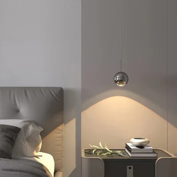 Прикроватная Регулируемая Светодиодная потолочная люстра Домашний декор Современный простой сферический светильник с длинной линией, Роскошный подвесной светильник для ресторана