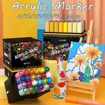 Принадлежности для рисования для художника, Цветные маркеры, Акриловый маркер, Акриловые краски, профессиональные краски для рисования, детские краски.