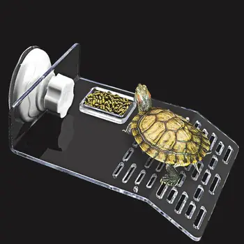Прозрачная платформа для купания черепахи с прочными присосками, терраса для отдыха черепахи, аквариум, украшение ландшафта аквариума