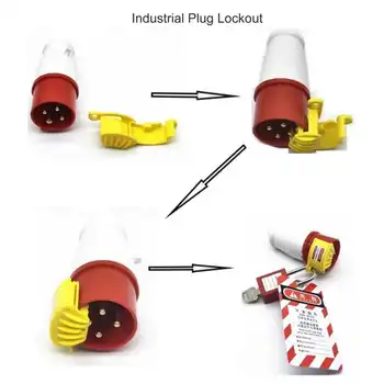 Промышленная блокировка штепсельной вилки Инженерный пластиковый защитный замок электрического выключателя Энергетическая изоляция для 7-миллиметрового защитного замка