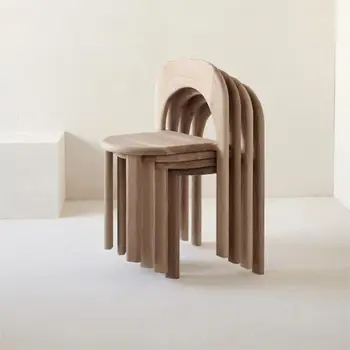 Простой современный деревянный стул в скандинавском стиле, стул для отдыха, обеденный стол, стул в японском стиле Ваби Саби, обеденный стул из чистого массива дерева.