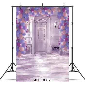 Розовый дворец шары винил фотографические фонов для свадьбы ребенка душ дети фотосессия новорожденного на фоне будки студии
