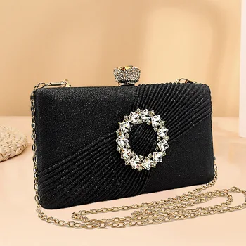 Роскошная женская сумка с бриллиантами 2023, новый модный клатч, сумочка большой емкости, вечерняя сумочка, Маленькая квадратная сумочка