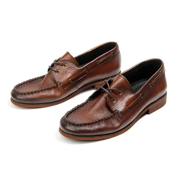 Роскошные Брендовые дизайнерские парусные туфли на мягкой подошве, винтажные кожаные туфли ручной полировки, Мужская повседневная обувь, Мужские мокасины