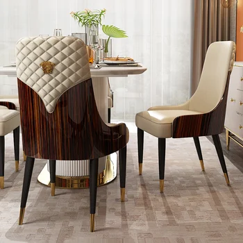 Роскошный обеденный стул из массива дерева, высококачественный простой домашний стул в постмодернистском стиле, кресло для отдыха в лобби отеля, вилла клуб, кресло