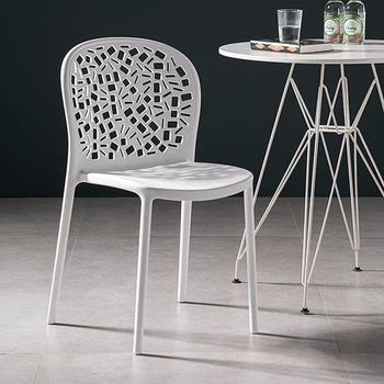 Садовый Обеденный стул для гостиной Скандинавские Дизайнерские Стулья из акрилового белого пластика Уличные Шезлонги Для Салона Кухонная мебель WXH35XP