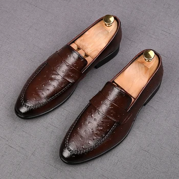 Свадебные туфли для мужчин, уникальное коричнево-черное Дизайнерское мужское вечернее платье для выпускного вечера, Деловые Zapatos Hombre
