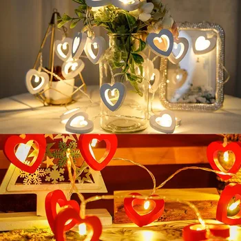 Светодиодная деревянная гирлянда для моделирования любви на День Святого Валентина, свадебное торжество, светодиодная рамка для фотографий, лампа, светящаяся в темноте, татуировки чернилами