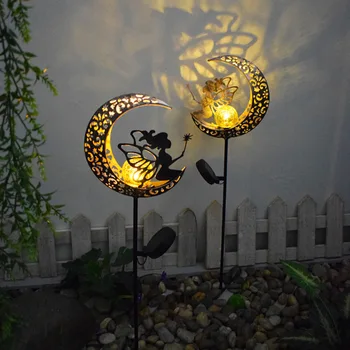 Светодиодные солнечные фонари на открытом воздухе, водонепроницаемая Лунная фея, газон, сад, солнечные лампы для украшения дорожки, ландшафта, гирлянды во дворе