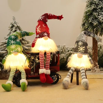 Светящаяся безликая кукла с бородой, рождественское украшение, 1 шт. Рождественское украшение с подсветкой для дома, Рождественские подарки, Новогодний декор