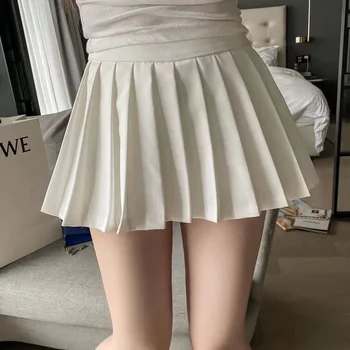 Сексуальные мини-юбки Harajuku для женщин, Корейские модные плиссированные юбки, Женская Винтажная Черная юбка 2022 года, теннисная юбка Kawaii, белая