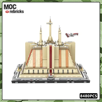 Серия строительных блоков MOC, Золотая модель большого архитектурного дворца, модель сцены, сделай сам, Собери кирпич, Развивающие игрушки, Рождественские подарки для мальчиков