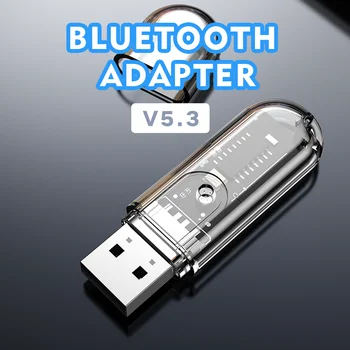 Синий Зуб USB Адаптер Автомобильный Аудиоадаптер Blue Tooth 5.3 Plug Play С Низкой Задержкой Беспроводной Передачи Данных Приемник Ключа Динамик Клавиатура